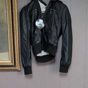 26 International Black Faux Leather Jacket